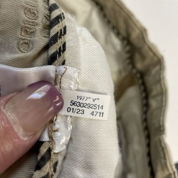 American Eagle ORIGINAL STRAIGHT LIVED IN KHAKI Pants Men’s 30x34 Tan FLEX - Picture 11 of 12